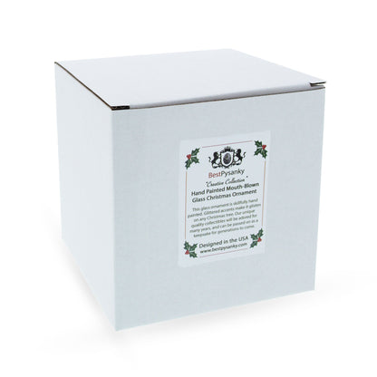 Alligator Riding Bicycle with Gifts Glass Christmas Ornament